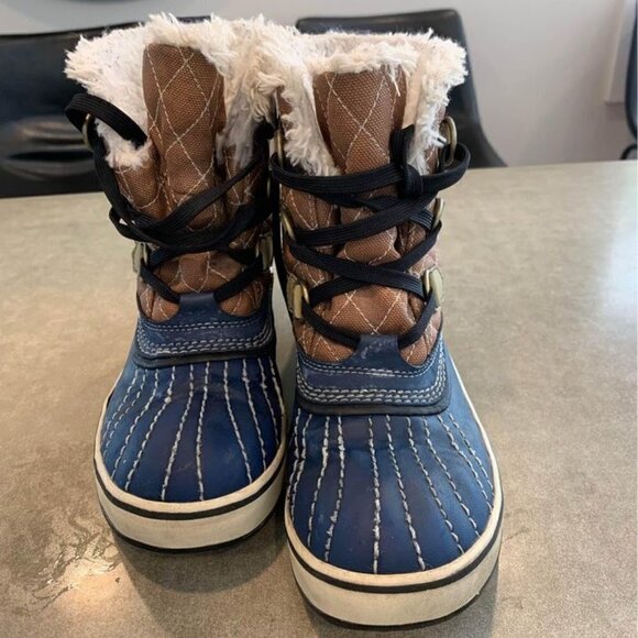 🔵sorel size 6.5. Navy blue leather. Excellent condition!Warm. Waterproof. - Picture 4 of 8